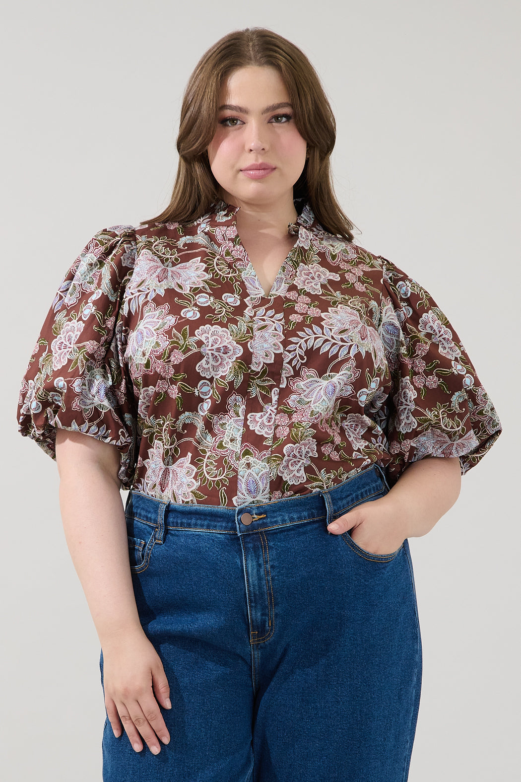 Pipa Bubble Sleeve Top Rustic Curve