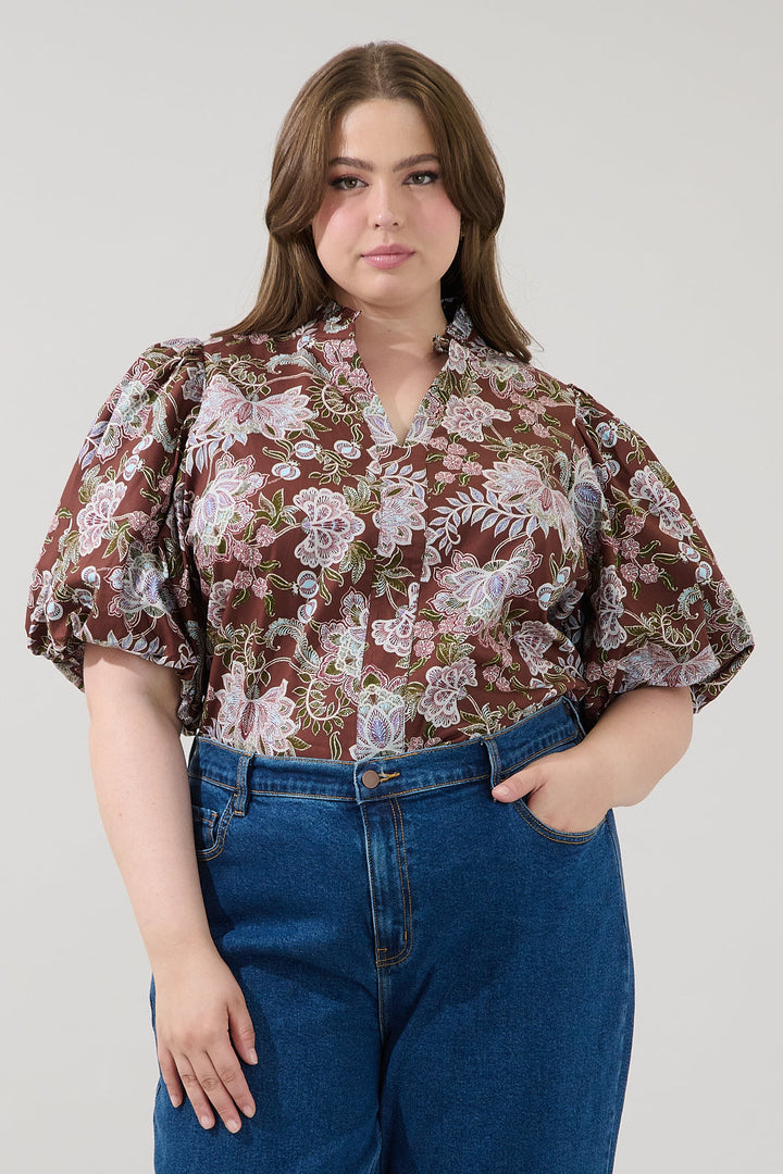 Pipa Bubble Sleeve Top Rustic Curve