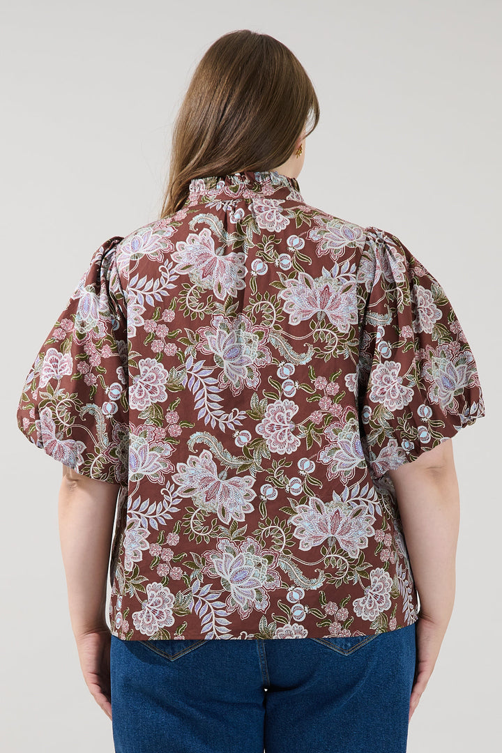 Pipa Bubble Sleeve Top Rustic Curve