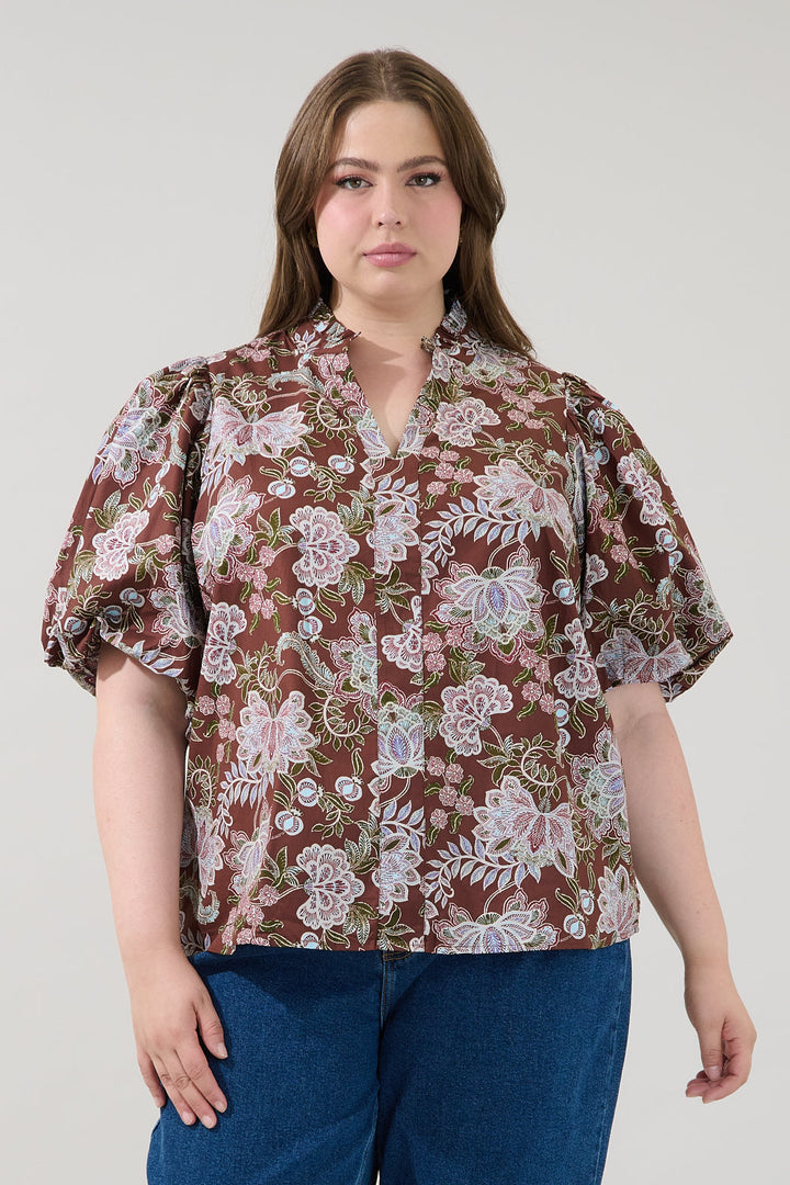 Pipa Bubble Sleeve Top Rustic Curve
