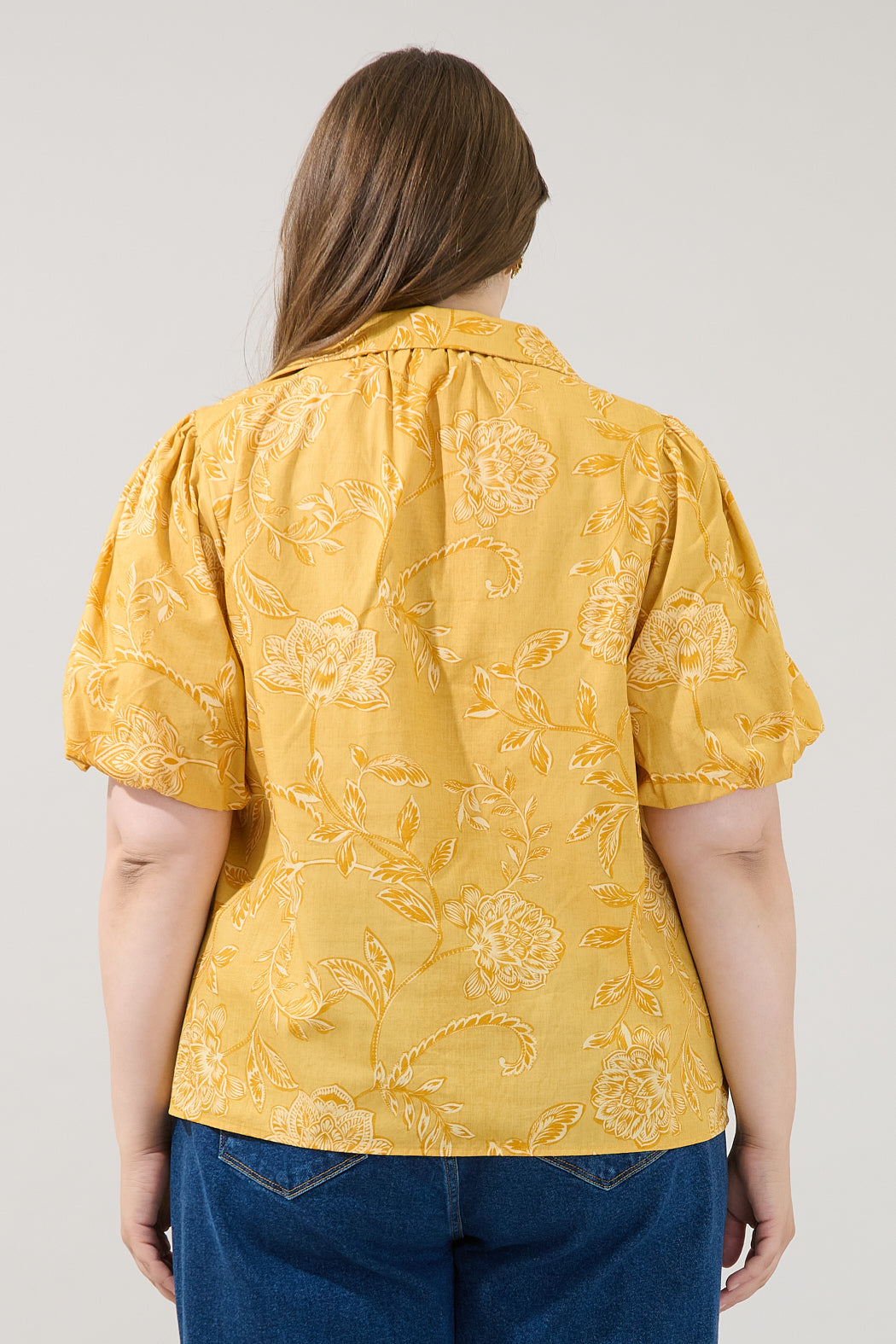 Zarai Button Down Top Narobi Floral Curve