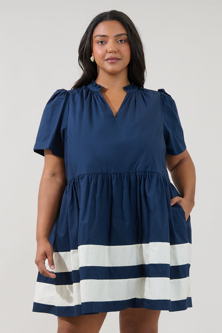 Lidia Color Block Mini Dress Curve
