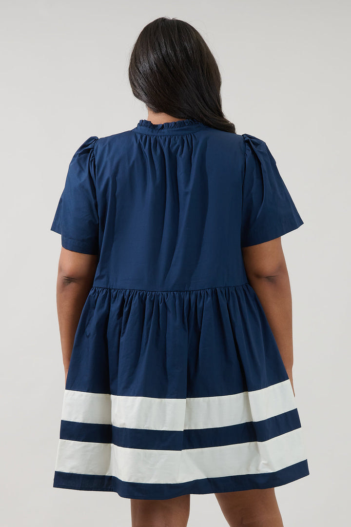 Lidia Color Block Mini Dress Curve