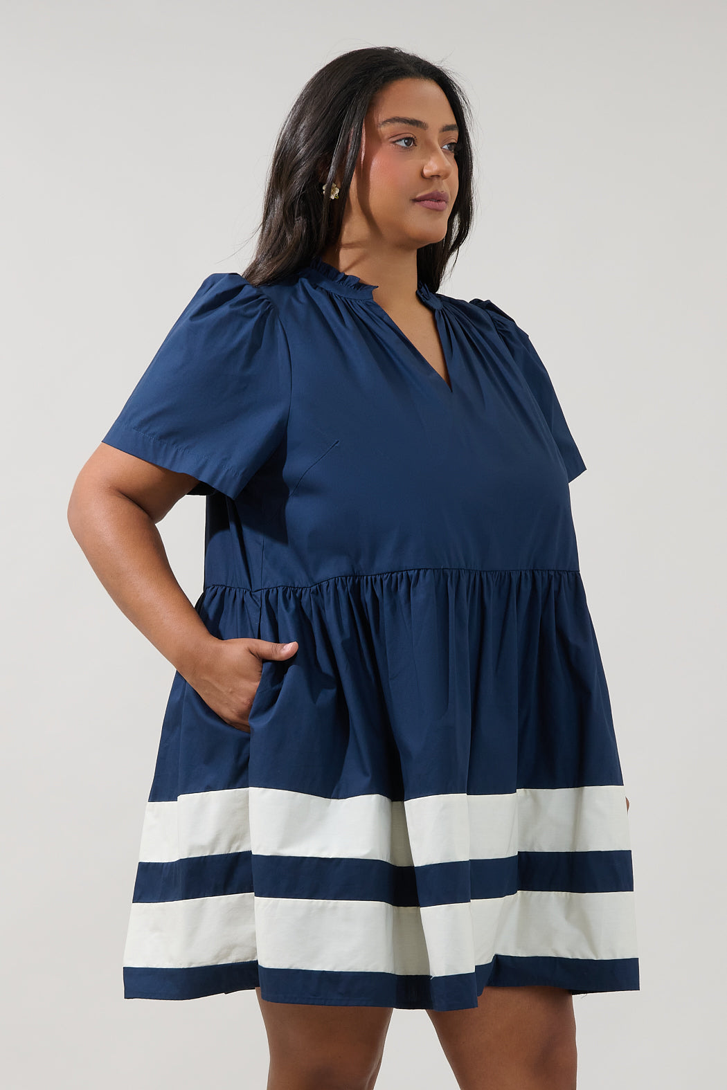 Lidia Color Block Mini Dress Curve