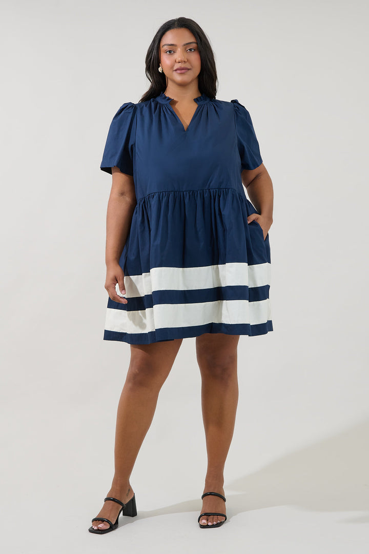 Lidia Color Block Mini Dress Curve