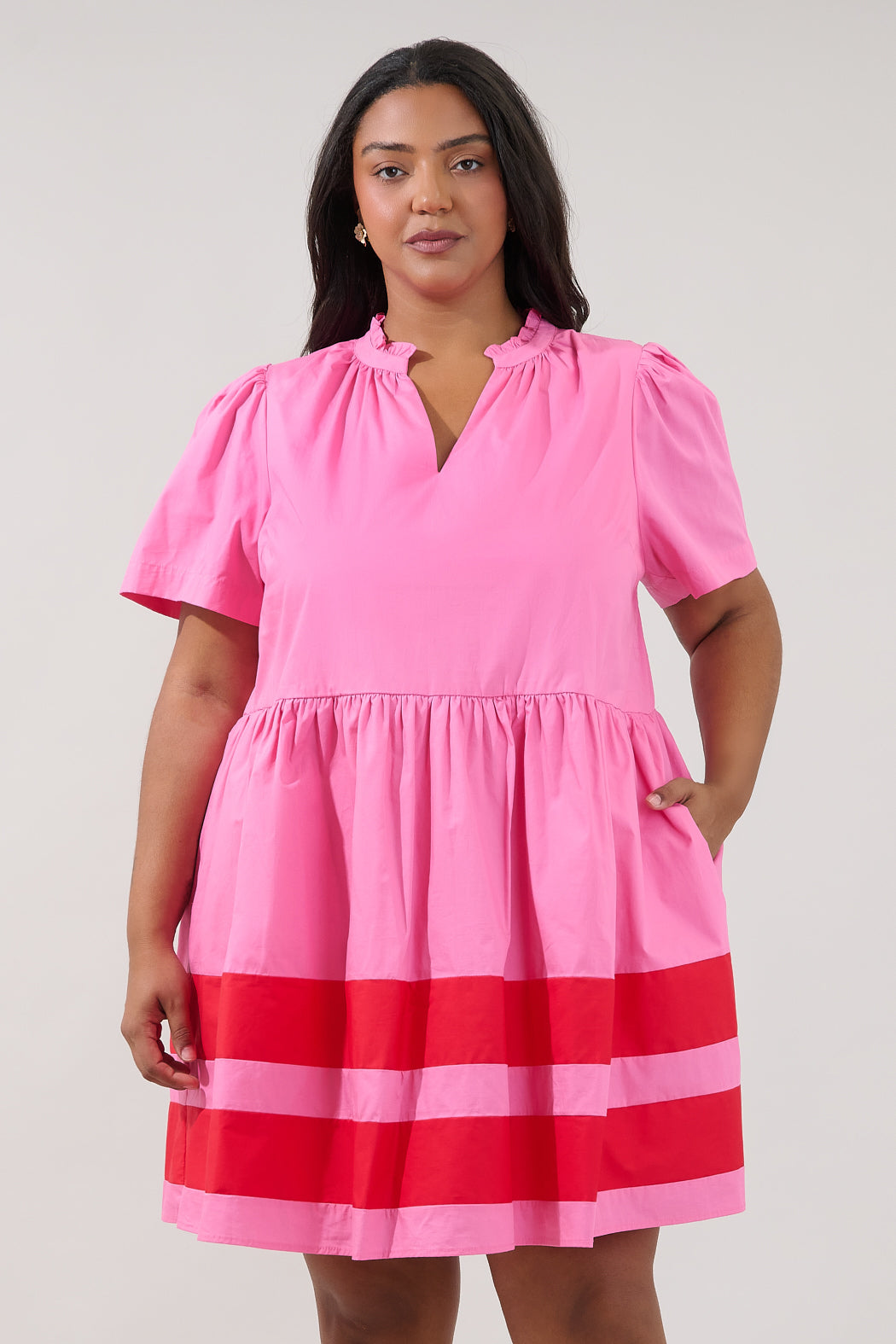 Lidia Color Block Mini Dress Curve
