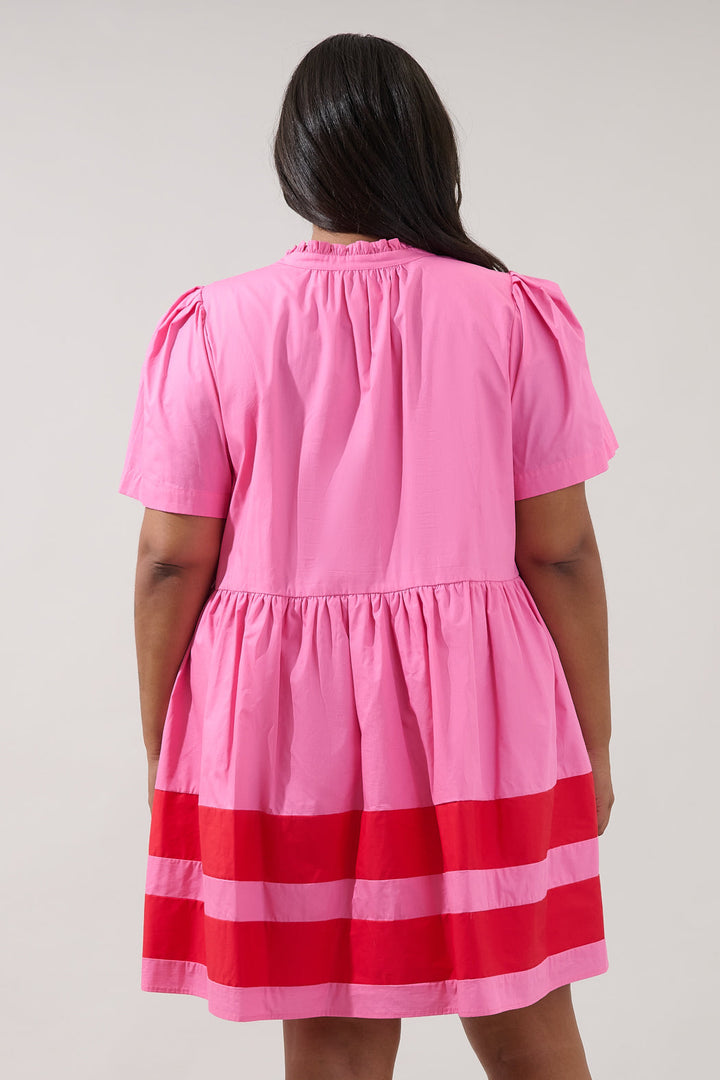 Lidia Color Block Mini Dress Curve