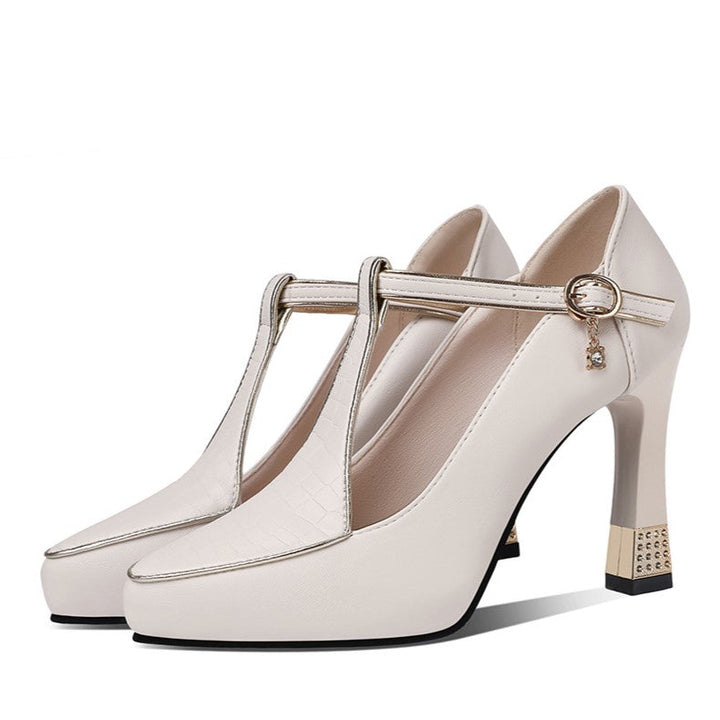 Monroe  T-Bar Jewel Pumps