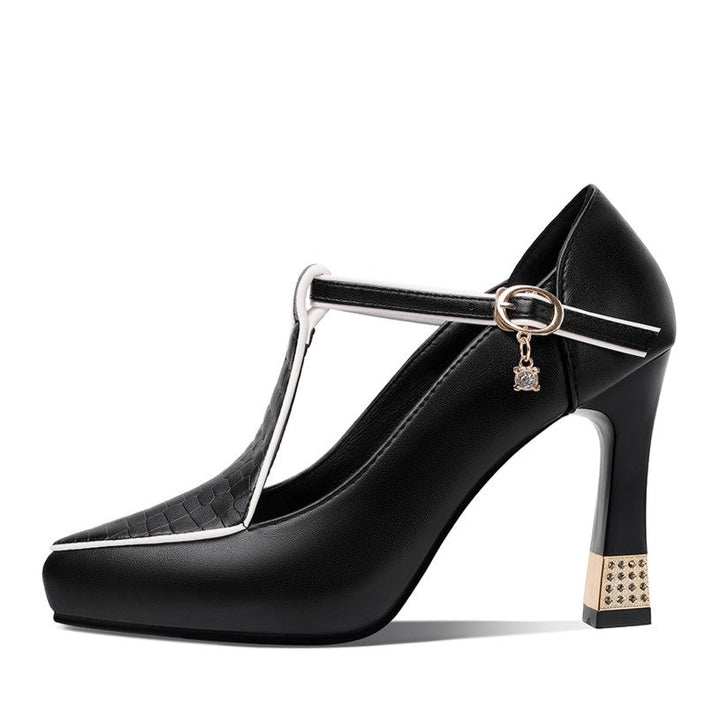 Monroe  T-Bar Jewel Pumps
