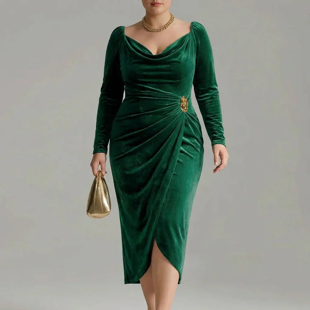Nell | Elegant Velvet Midi Dress (Bestseller)