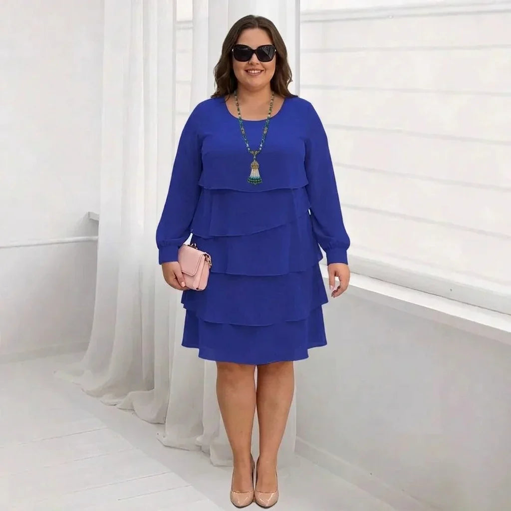 Anas | Elegant Comfort Ruffle Dress Long Sleeve