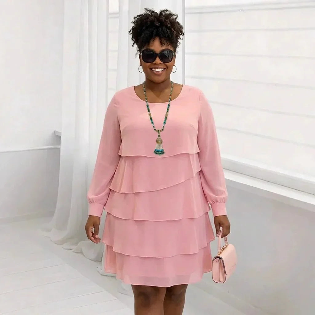 Anas | Elegant Comfort Ruffle Dress Long Sleeve