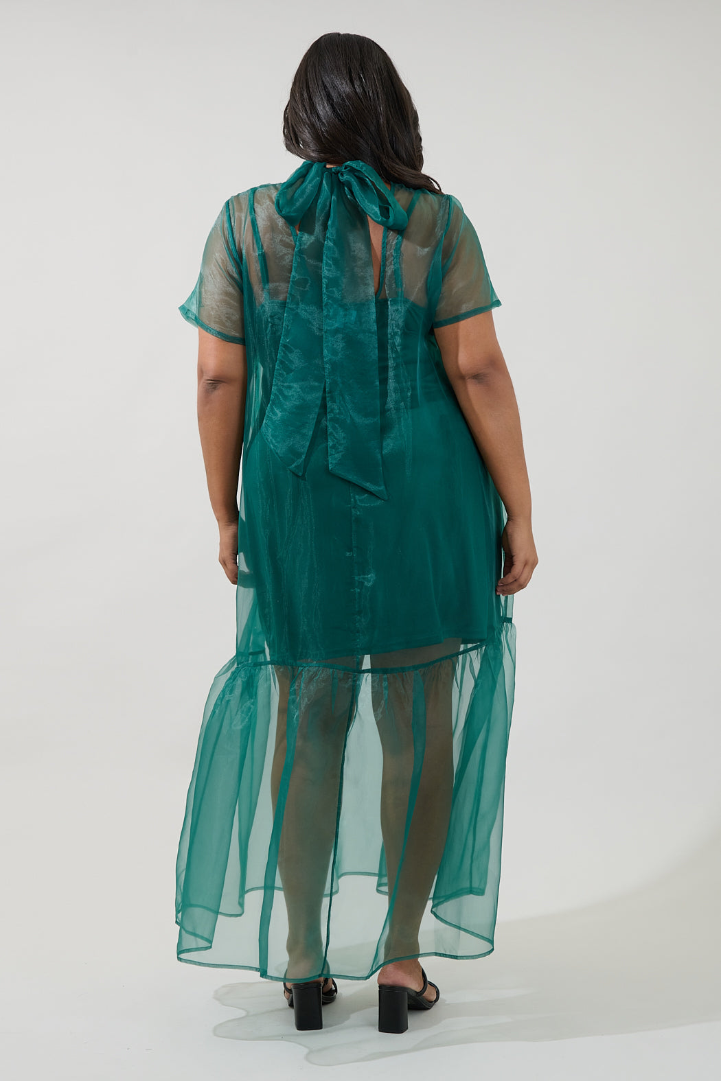 Dime Organza Long Cami Dress Curve