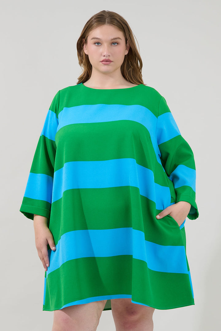 Lolli Stripe Lonna Shift Mini Dress Curve