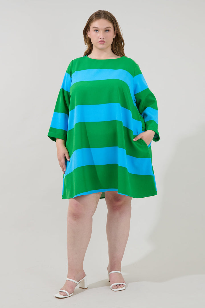 Lolli Stripe Lonna Shift Mini Dress Curve
