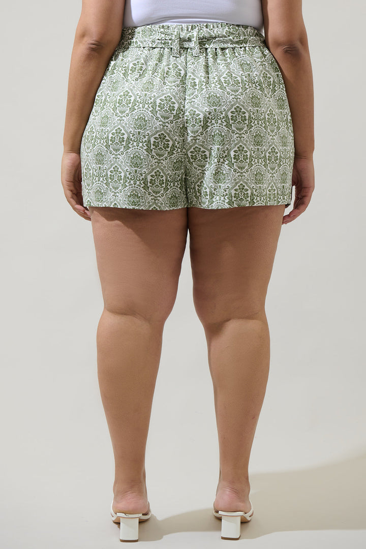 Estrada Floral Zaferia Bermuda Shorts Curve