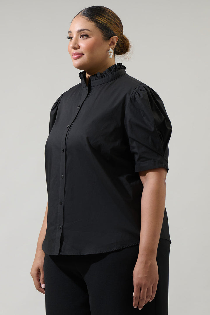 Finley Ruffle Button Down Top Curve