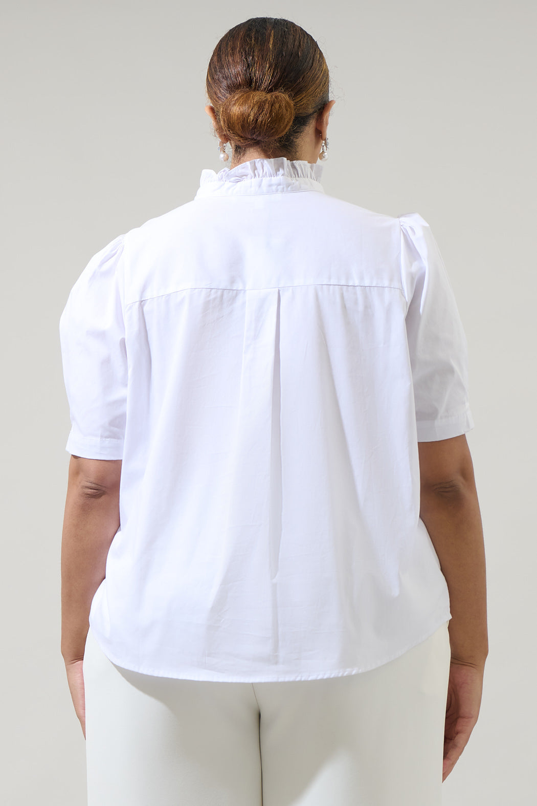 Finley Ruffle Button Down Top Curve