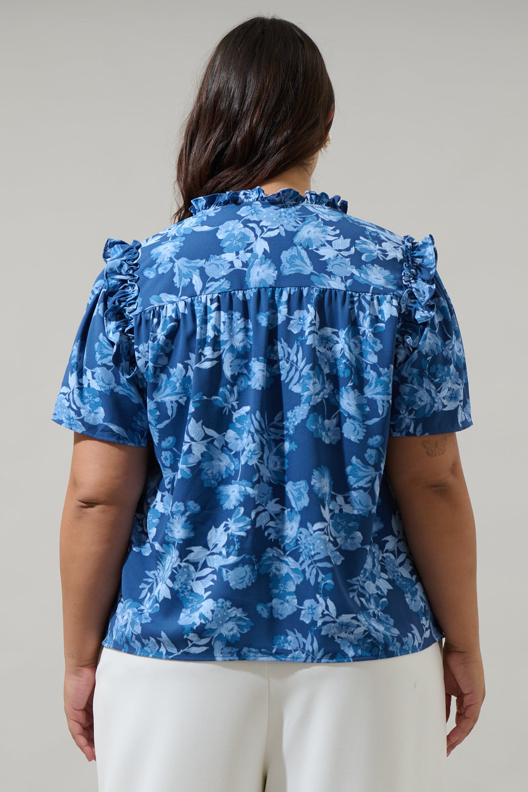 Bary Floral Danielle Ruffle Blouse Curve