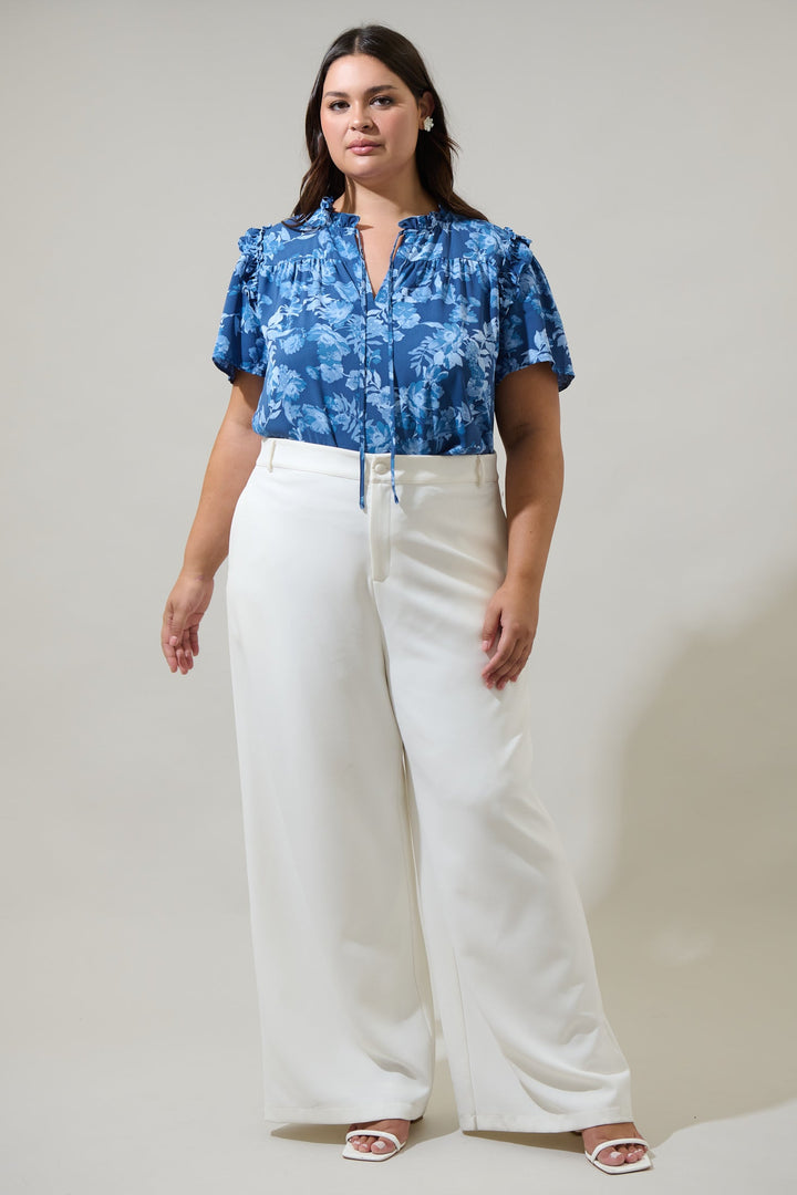 Bary Floral Danielle Ruffle Blouse Curve