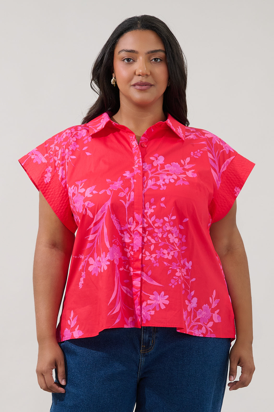Ellis Button Down Top Primrose Curve