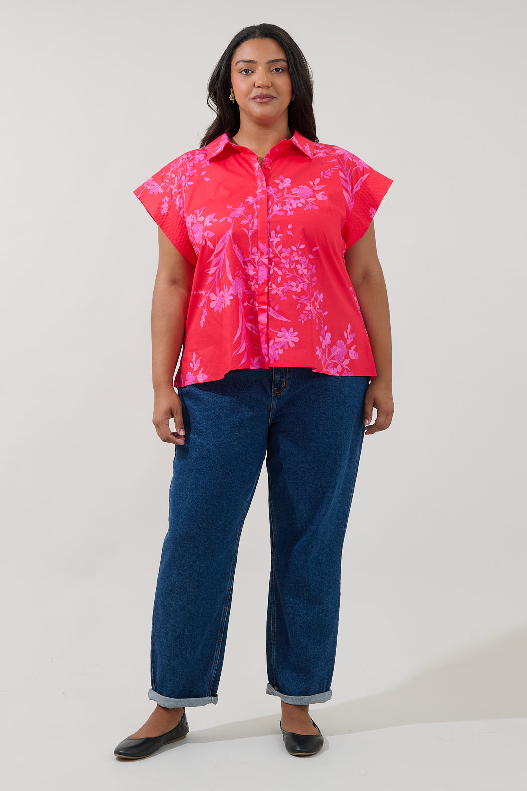 Ellis Button Down Top Primrose Curve