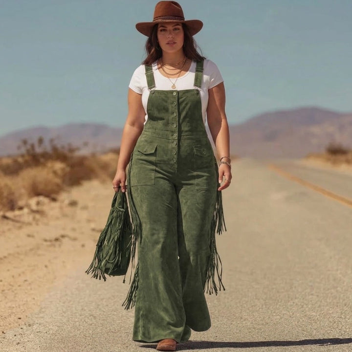 Salma - Boho Micro-Suede Overalls