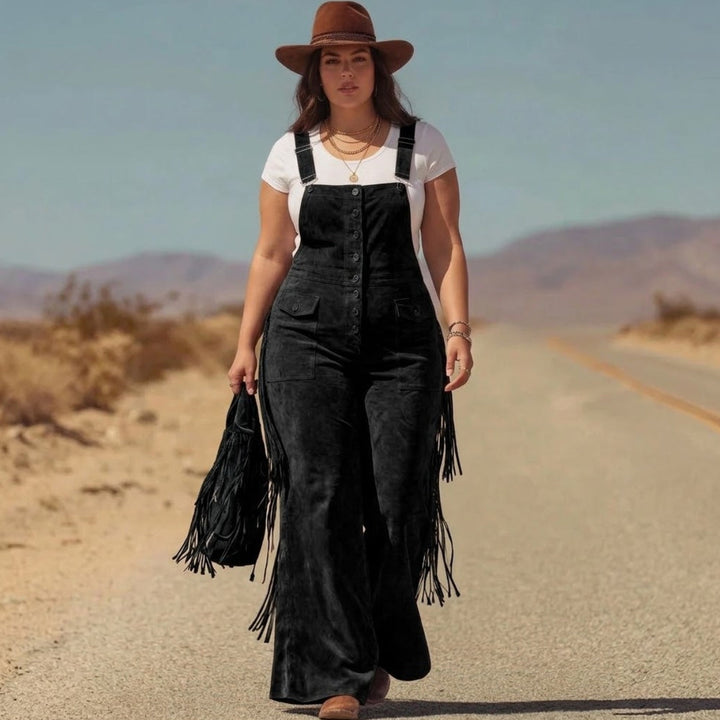 Salma - Boho Micro-Suede Overalls