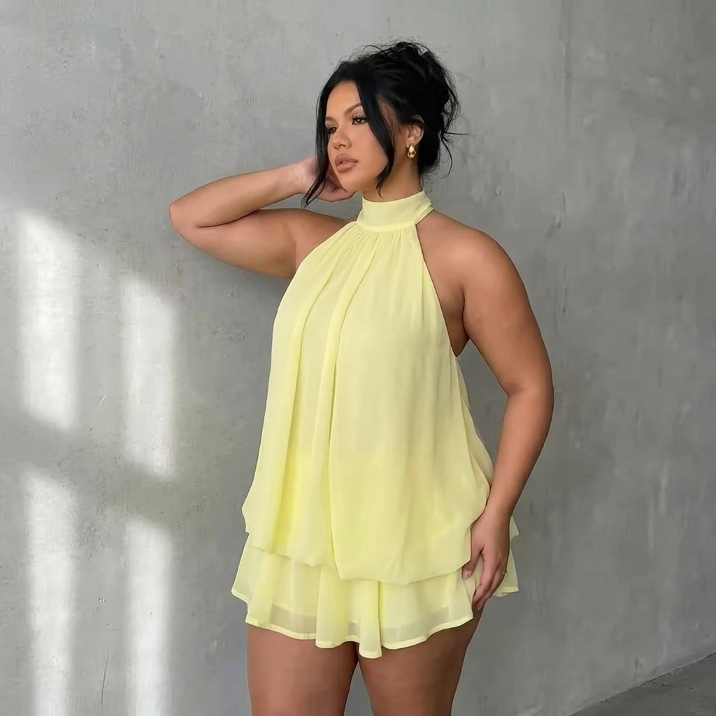Estelle  Backless Ruffle Mini Dress