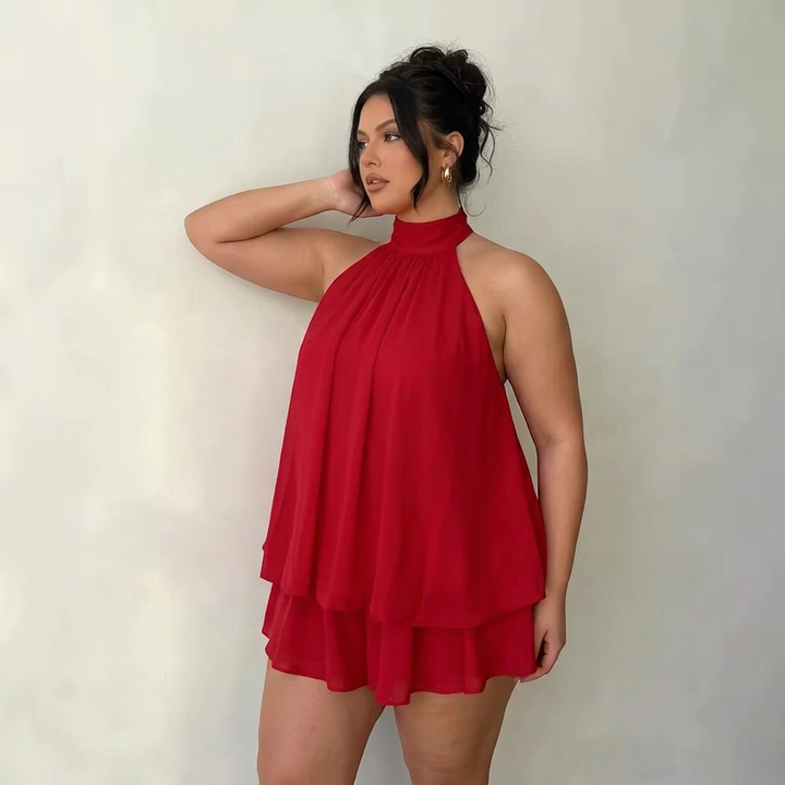 Estelle  Backless Ruffle Mini Dress