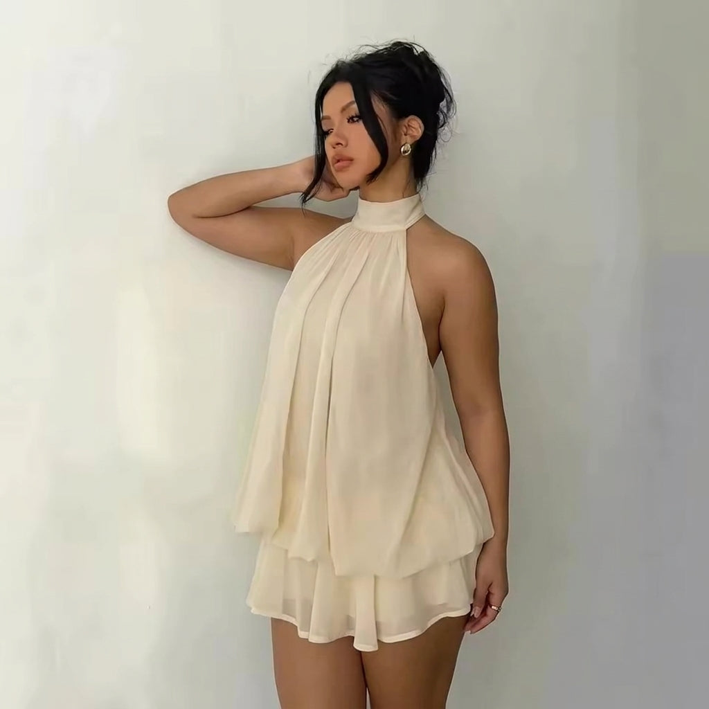 Estelle  Backless Ruffle Mini Dress