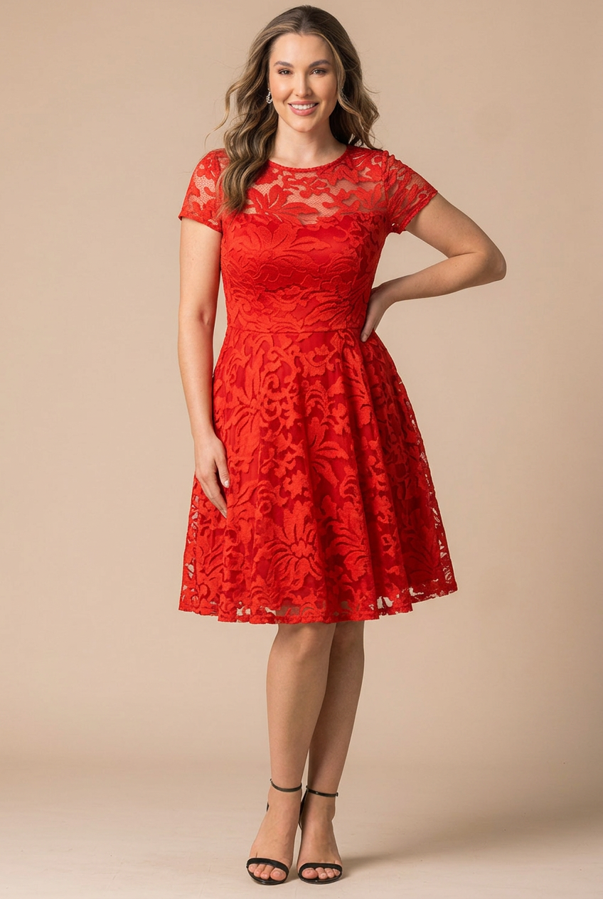 Starry Sequined Lace Cocktail Dress - Sale!