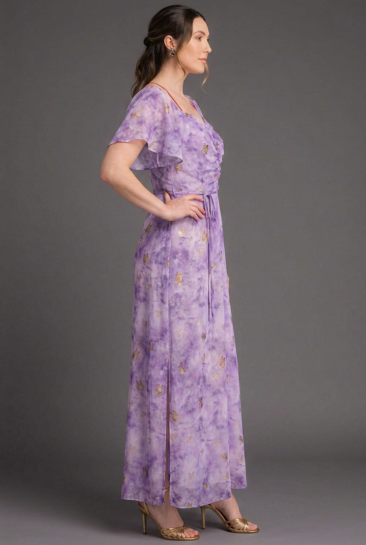 Tour de Flounce Chiffon Evening Gown