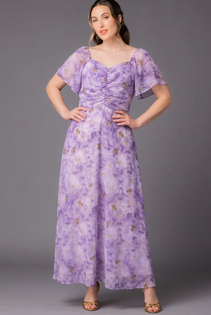 Tour de Flounce Chiffon Evening Gown