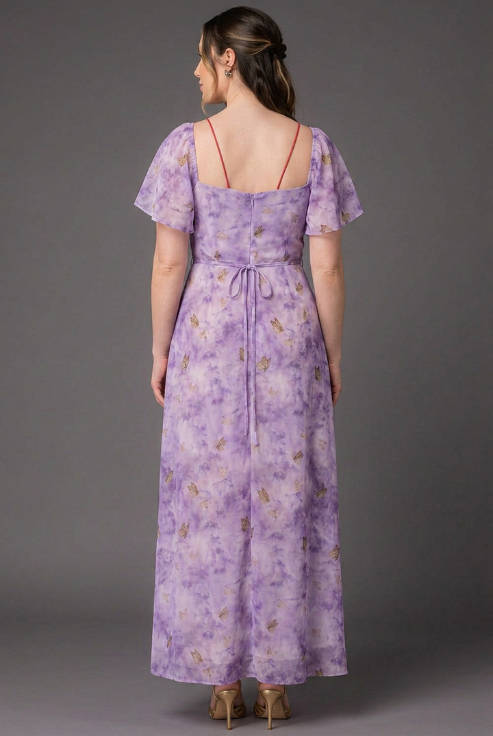 Tour de Flounce Chiffon Evening Gown