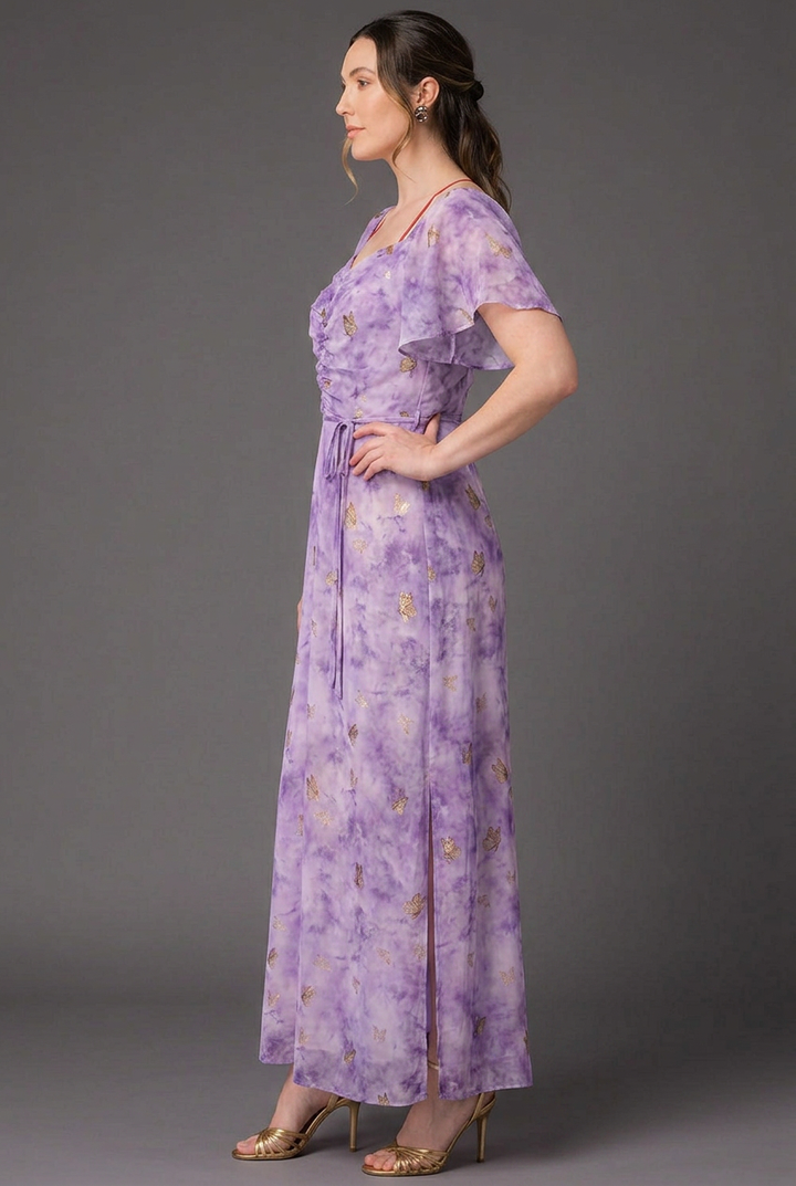 Tour de Flounce Chiffon Evening Gown
