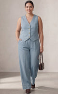 Seraphina  Co-ord Set Elegant Two-Piece With Waistcoat & Pants Wide-Leg