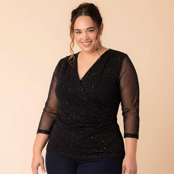 Celeste Sparkle Faux Wrap Top - Sale!
