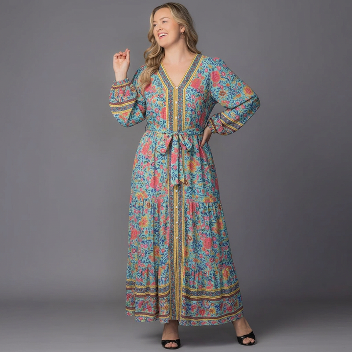 Wanderlust Border Print Maxi Dress