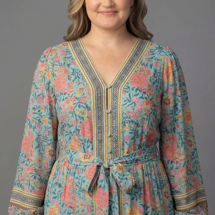 Wanderlust Border Print Maxi Dress