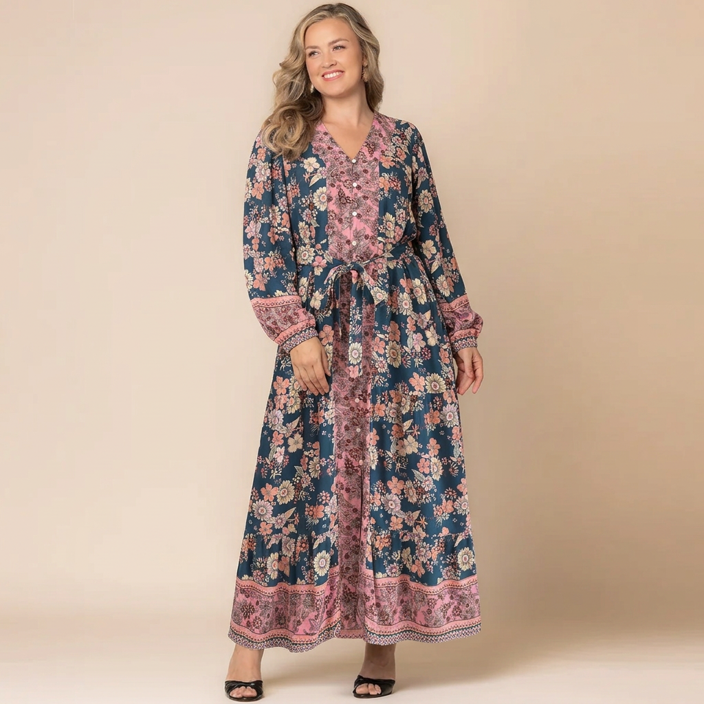 Wanderlust Border Print Maxi Dress