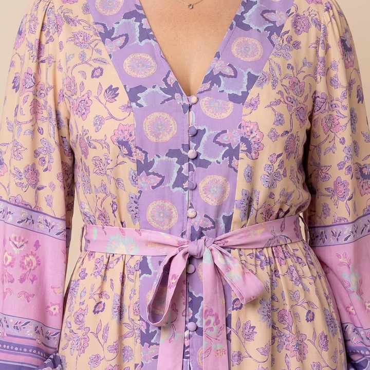 Wanderlust Border Print Maxi Dress