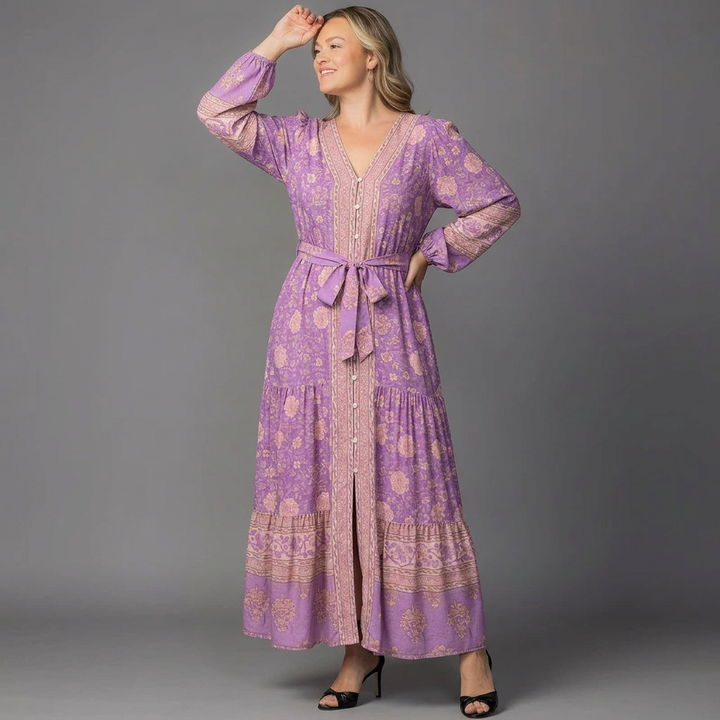 Wanderlust Border Print Maxi Dress