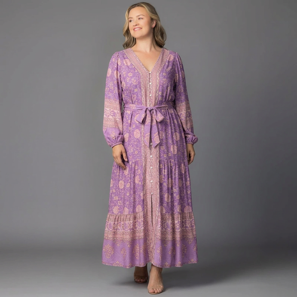 Wanderlust Border Print Maxi Dress