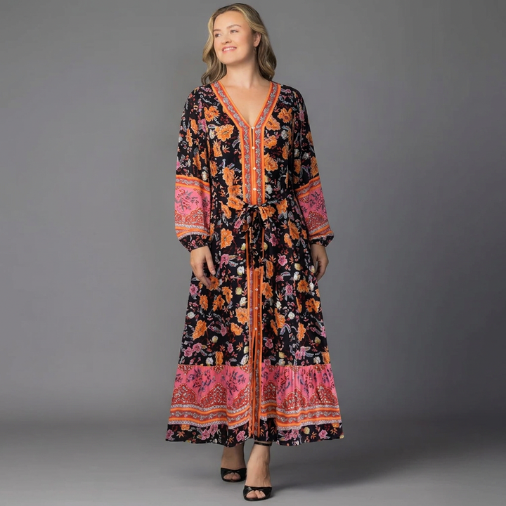 Wanderlust Border Print Maxi Dress