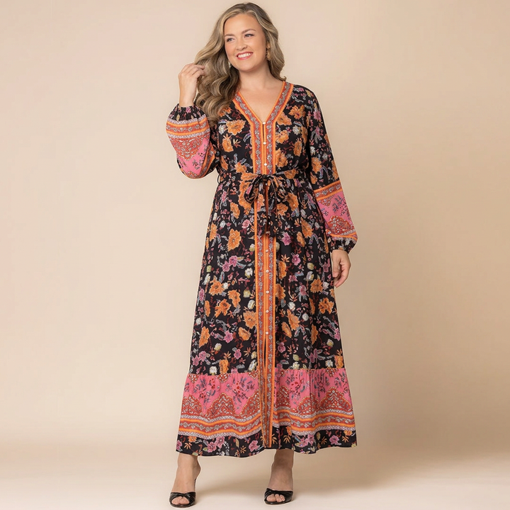 Wanderlust Border Print Maxi Dress