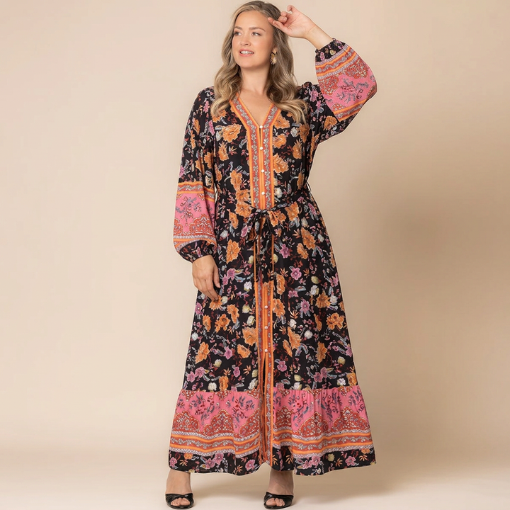 Wanderlust Border Print Maxi Dress