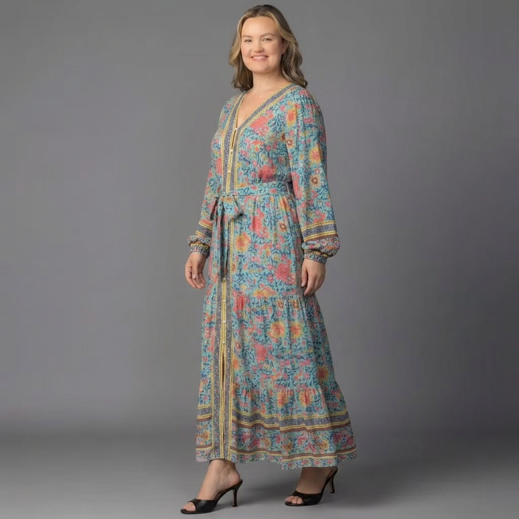 Wanderlust Border Print Maxi Dress