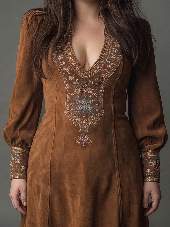 Lucienne  Suede-Effect Short Dress
