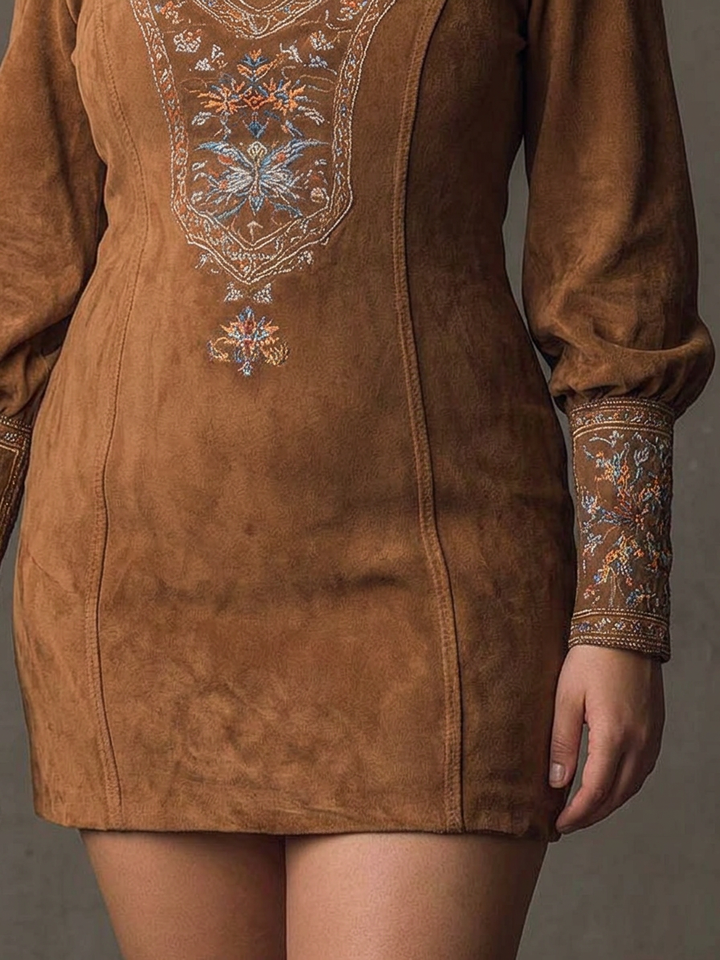 Lucienne  Suede-Effect Short Dress